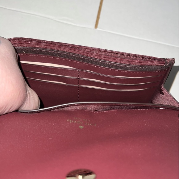 Kate Spade Burgundy Glitter Wristlet Wallet - Picture 10 of 12